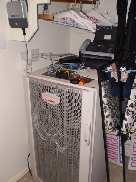 Exhibit A: The Closet!  (Don't forget to notice the fax machine!)