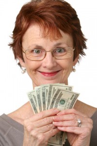 lady with money