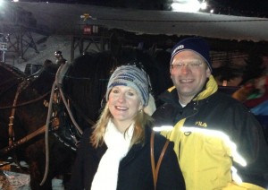 This is how we look when we're cold and have just enjoyed a sleigh ride!