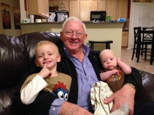 Eli and Noah with Grandpa Grape (Reed)